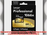 Lexar Professional 1066x 64GB CompactFlash card LCF64GCRBNA10662 - 2 Pack