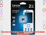 Lexar micro SD 2 GB Class 2 Flash Memory Card with SD Adapter LSDMI2GBASBNAA