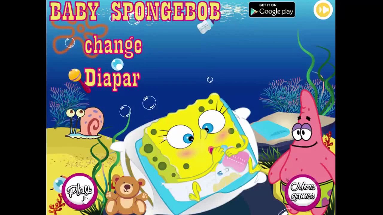 Baby SpongeBob Diaper Change online games - spongebob baby games - cartoon games