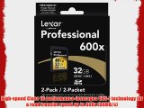Lexar Professional 600x 32GB SDHC UHS-I Flash Memory Card LSD32GCRBNA6002 - 2 Pack