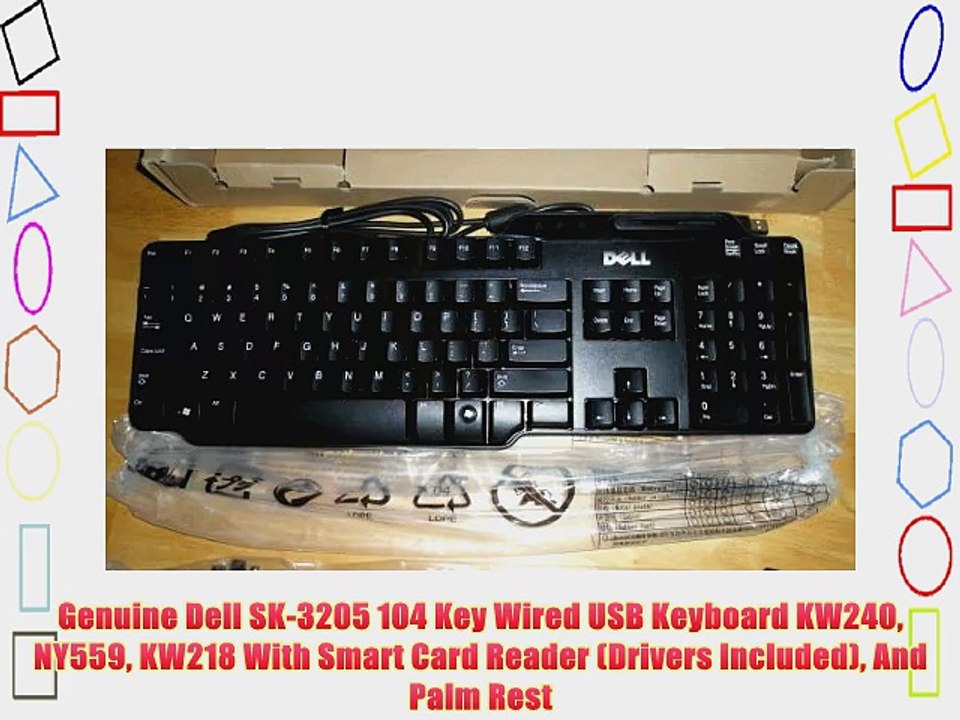 Genuine Dell SK-3205 104 Key Wired USB Keyboard KW240 NY559 KW218 With Smart Card Reader (Drivers
