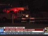 Car crashes into pole and knocks out power