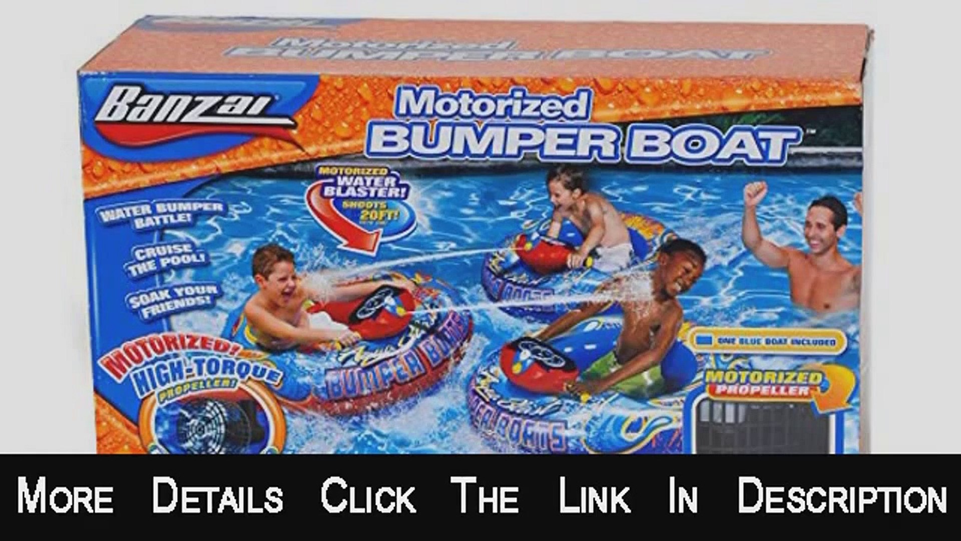 Banzai Aqua Blast Motorized Bumper Boat, High Torque Porpeller New