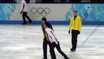 Sochi 2014 Hanyu and Fernandes ending practice FS together 00716