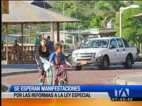 Galápagos anuncia manifestaciones por reformas a la ley especial