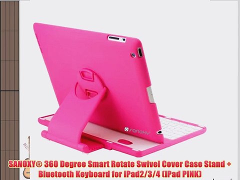 SANOXY? 360 Degree Smart Rotate Swivel Cover Case Stand Bluetooth Keyboard for iPad2/3/4
