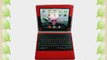 XKTTSUEERCRR Leather Case w/ Removable Detachable Wireless ABS Plastic Bluetooth Keyboard For