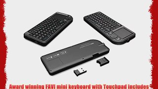 FAVI FE01-BL Mini 2.4GHz Wireless Keyboard Touchpad with Laser Pointer (Black)