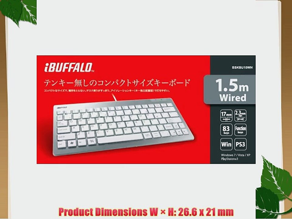 iBUFFALO USB connection compact wired keyboard shortcut key with white [PlayStation4 PS4 Verified]