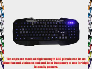 AGPtek? 3-level Blue USB LED Illuminated Ergonomic Backlit Wired Gaming Keyboard with 7 Multimedia