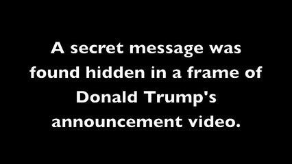 Secret Message Found In Frame of Donald Trump's October Surprise Video