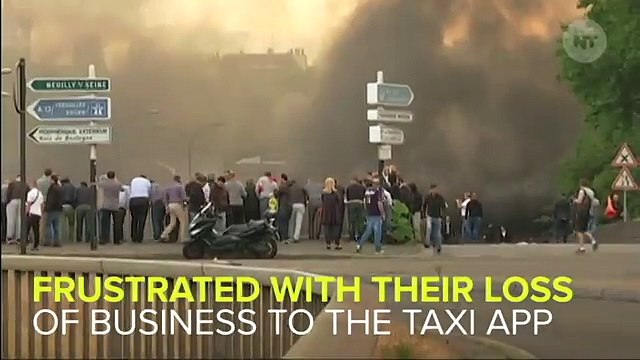 Taxi Drivers And Riot Police Clash In Paris Over Uber Protests