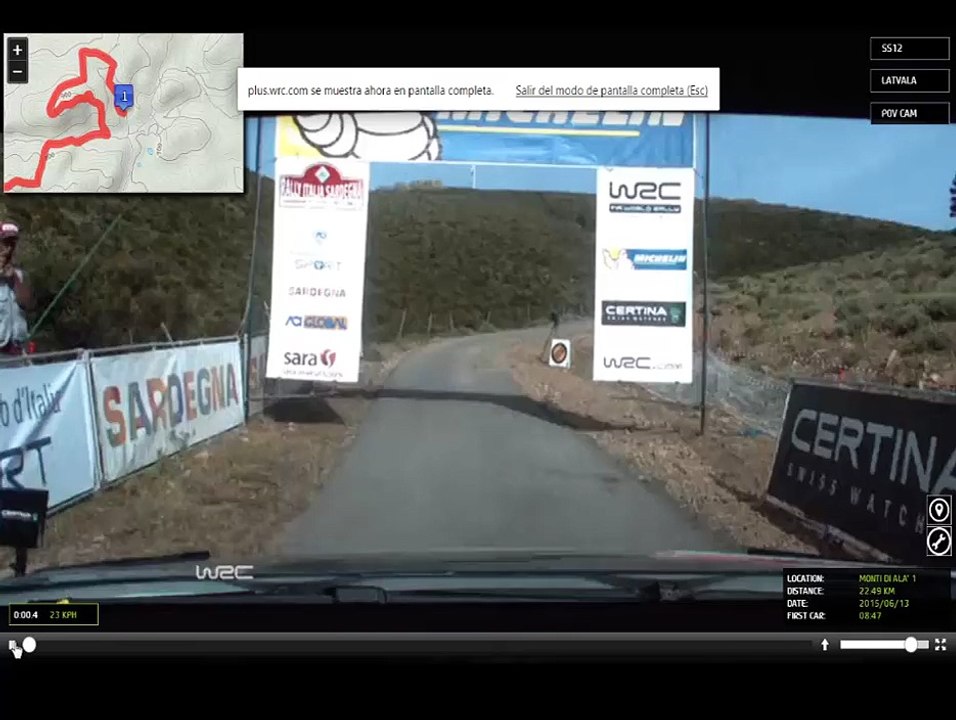 WRC rally cerdeña 2015 camara interior Especial 12 - 17. Monte Di Ala