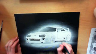 Paul  Walker's Toyota Supra Speed Painting Fast and Furious 7 JDM