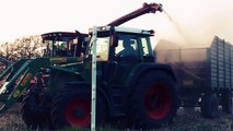 Miscanthus Ernte häckseln - Fendt Traktor & Case IH Häcksler abfahren Traktoren im Einsatz 2014