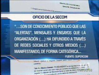 La Secom advierte a Fundamedios sobre sus funciones
