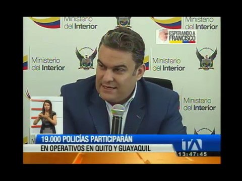 Planifican despliegue policial para misas del papa Francisco en Quito y Guayaquil