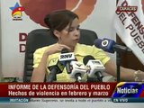 Defensoría del Pueblo presenta informe preliminar sobre violencia en Venezuela