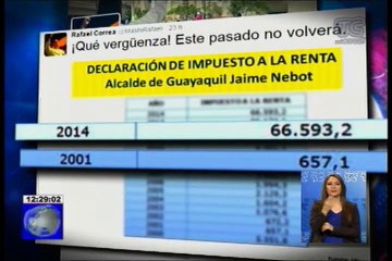 Presidente Correa publica impuesto a la renta del alcalde Nebot