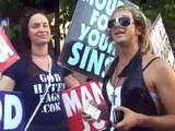 PROTEST lady scoops and GAGA take on Westboro Baptist Church @ MonsterBall