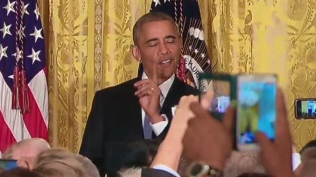 Obama shuts down White House heckler saying 'You're in my house'