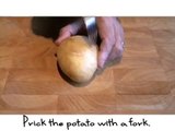 Making baked jacket potatoes