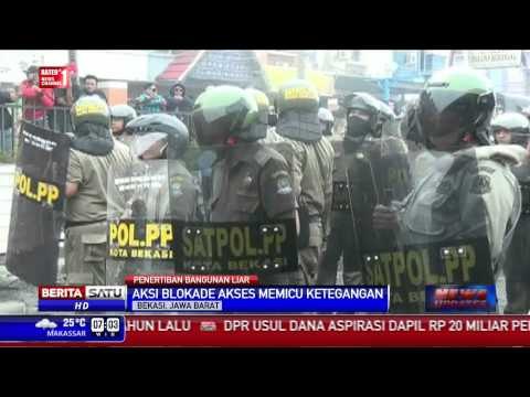 Penertiban Puluhan Bangunan Liar di Bekasi Diwarnai Bentrok