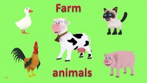 Farm animals video for children toddlers babies. Learn farm animals and their sounds in En