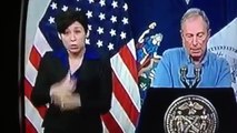 NYC's Newest Celebrity- Sign Language Interpreter puts on show- Hurricane Sandy press conference