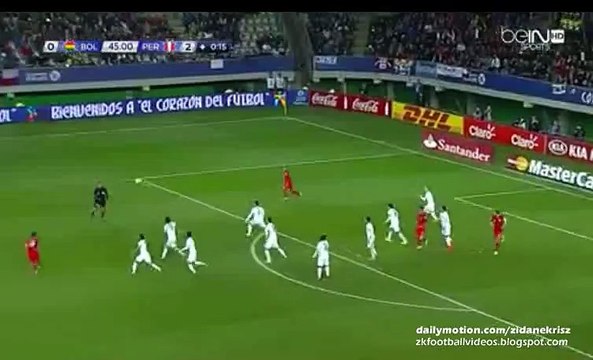 Farfán Fantastic Free-kick Hits the Crossbar - Bolivia v. Peru 25.06.2015