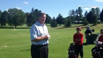 Professional Golfer Peter Jacobsen gives golf clinic to high school players at Pittsfield Country Cl