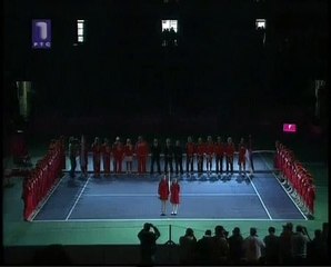 Russian and Serbian Anthems - Fed Cup 2010 - 2 girls singing :)