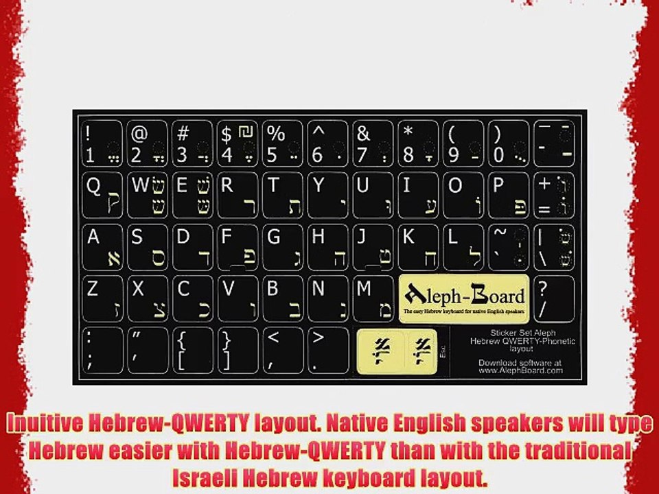 Hebrew Keyboard Stickers Model ? - Opaque Black - video Dailymotion