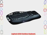 Logitech K350 Cordless Keyboard Wave-Shaped Key Frame With Cushy Cushion Instant Media Access