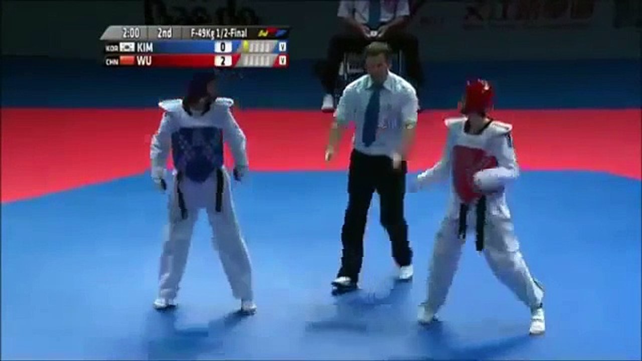WTF WORLD TAEKWONDO GP SUZHOU 2014.  FEMALE-49 kg. SEMIFINAL (KOR - CHN)