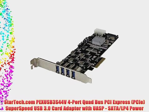StarTech.com PEXUSB3S44V 4-Port Quad Bus PCI Express (PCIe) SuperSpeed USB 3.0 Card Adapter