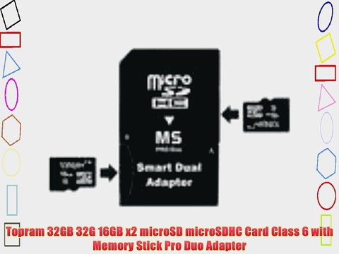 Topram 32GB 32G 16GB x2 microSD microSDHC Card Class 6 with Memory Stick Pro Duo Adapter