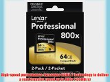 Lexar Professional 800x 64GB CompactFlash Card LCF64GCRBNA8002 - 2 Pack