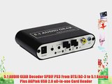 5.1 AUDIO GEAR Decoder SPDIF PS3 From DTS/AC-3 to 5.1 Analog Plus AGPtek USB 2.0 all-in-one
