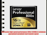 Lexar Professional 800x 16GB CompactFlash Memory Card 2-Pack LCF16GCTBNA8002