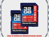 Delkin 32 GB SDHC 163X Class 10 Memory Card 2 Pack (DDSD163-32 GB(2X32))