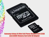 Samsung Galaxy S4 Mini Cell Phone Memory Card 32GB microSDHC Memory Card with SD Adapter