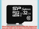 Silicon Power Superior 32GB MicroSDHC UHS-1 Memory Card Speed upto 90MB/s with SD Adapter (SP032GBSTHDU1V10E1)