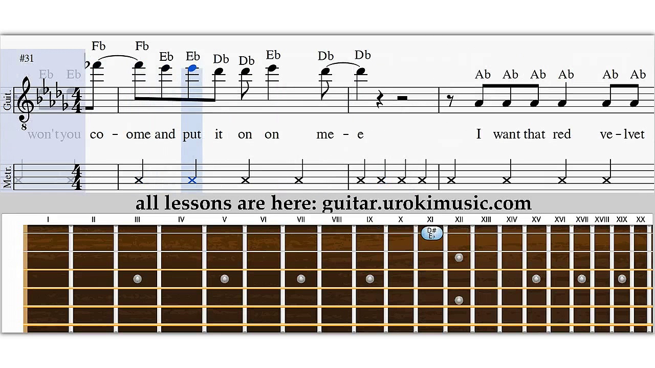 Maroon 5 – Sugar – How To Play Melody on Guitar Sheet Music Tabs Notes