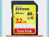 SanDisk 32GB Extreme SDHC Class 10 Card Secure Digital Memory 30MB/s SDSDX-032G - Bulk Packaging