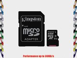 Kingston Digital 64 GB microSD Class 10 UHS-1 Memory Card 30MB/s with Adapter (SDCX10/64GBET)