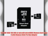 TOPRAM 16GB 16G 8GB x2 microSD microSDHC Memory Card Class 6 with Memory Stick Pro Duo Adapter