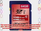 Memzi 64GB Class 10 Ultima Pro X 95MB/s Read - 60MB/s Write SDXC Memory Card for Sony Cyber-Shot