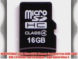 KOMPUTERBAY 16GB MicroSDHC Memory Card with Free BLUE SDHC USB 2.0 Reader and SD Adapter -