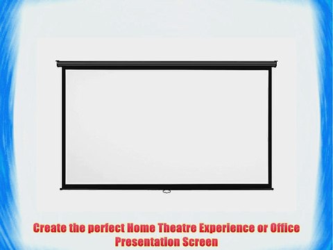 VonHaus 100-inch Widescreen Projector Screen (Manual Pull Down) - Home Theater/Cinema or Presentation